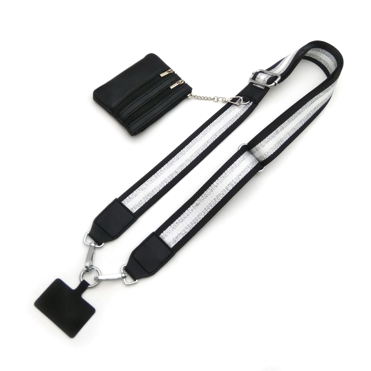 Phone Strap + monedero (convertible en corto para muñeca)