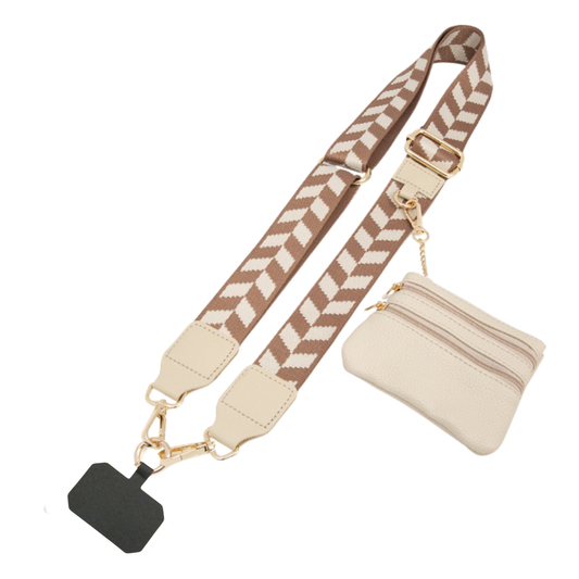Phone Strap + monedero (convertible en corto para muñeca)