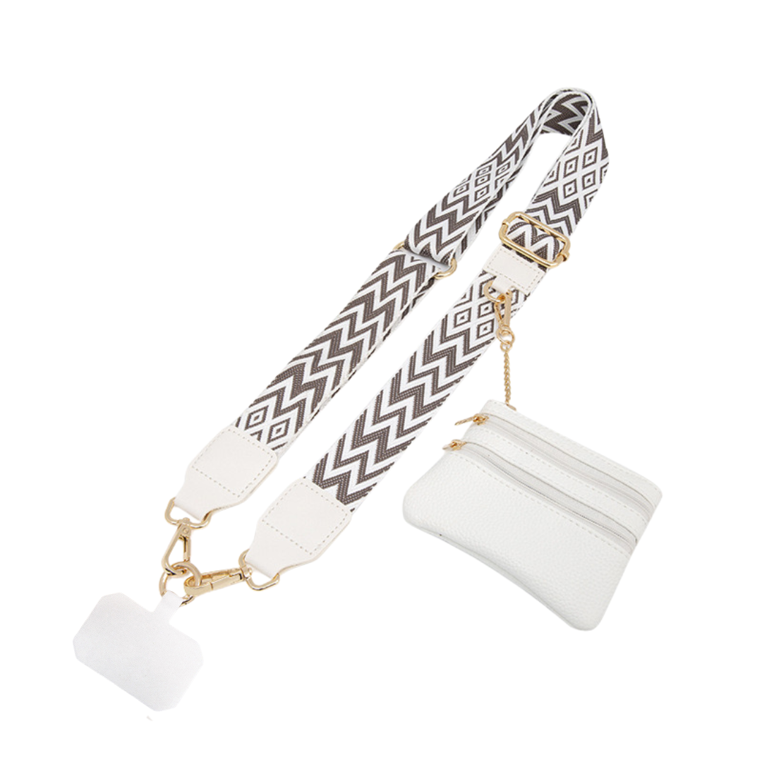 Phone Strap + monedero (convertible en corto para muñeca)