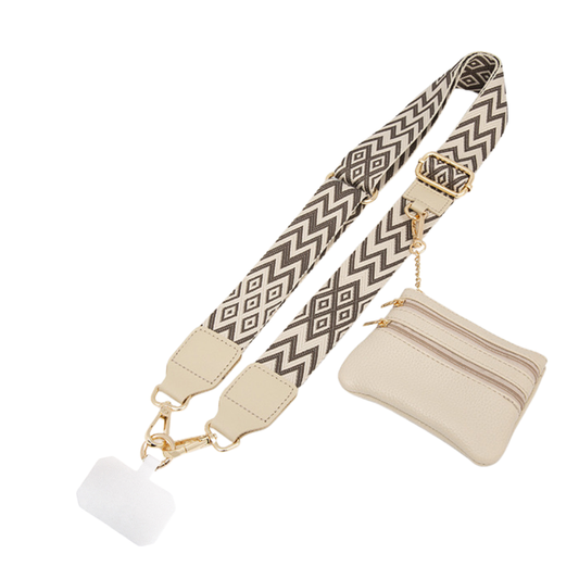 Phone Strap + monedero (convertible en corto para muñeca)