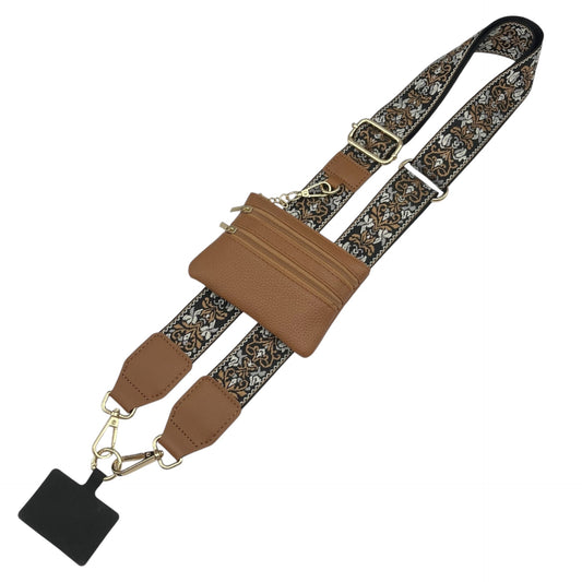 Phone Strap + monedero (convertible en corto para muñeca)