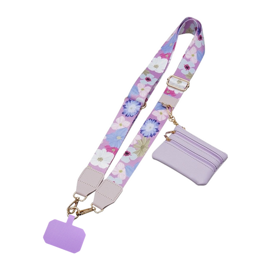 Phone Strap + monedero (convertible en corto para muñeca)