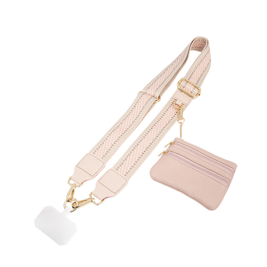 Phone Strap + monedero (convertible en corto para muñeca)