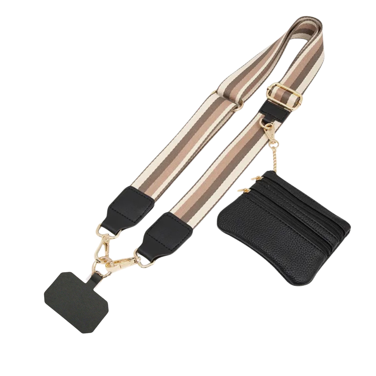 Phone Strap + monedero (convertible en corto para muñeca)