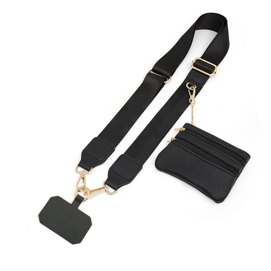 Phone Strap + monedero (convertible en corto para muñeca)