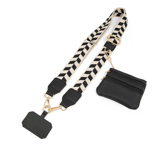 Phone Strap + monedero (convertible en corto para muñeca)